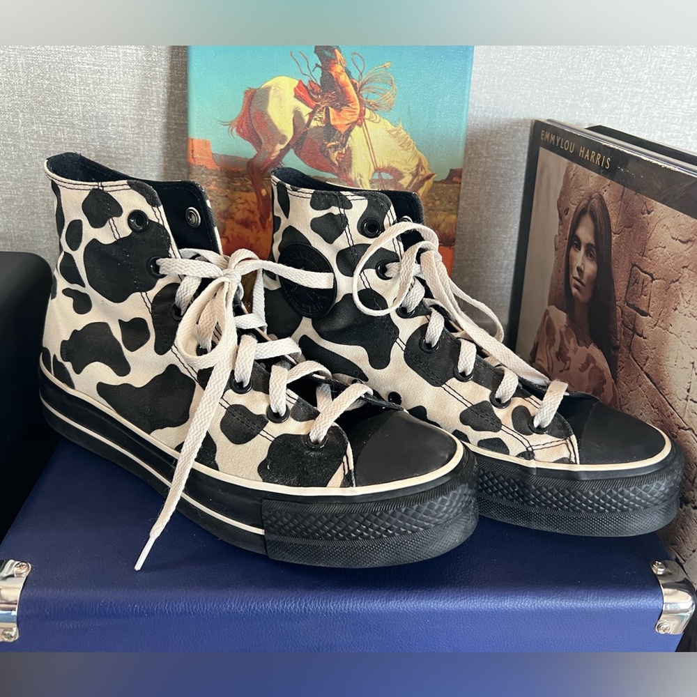 Women’s Custom Cow Converse Platform Hightop
